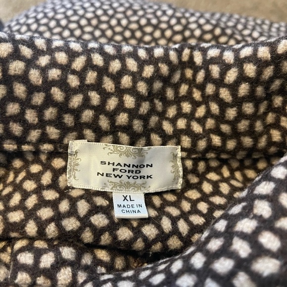 Shannon Ford New York tweed/wool feel. Button down brown/ off white Shacket XL - Picture 9 of 10